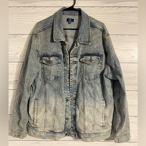 Acid wash ombré denim jacket